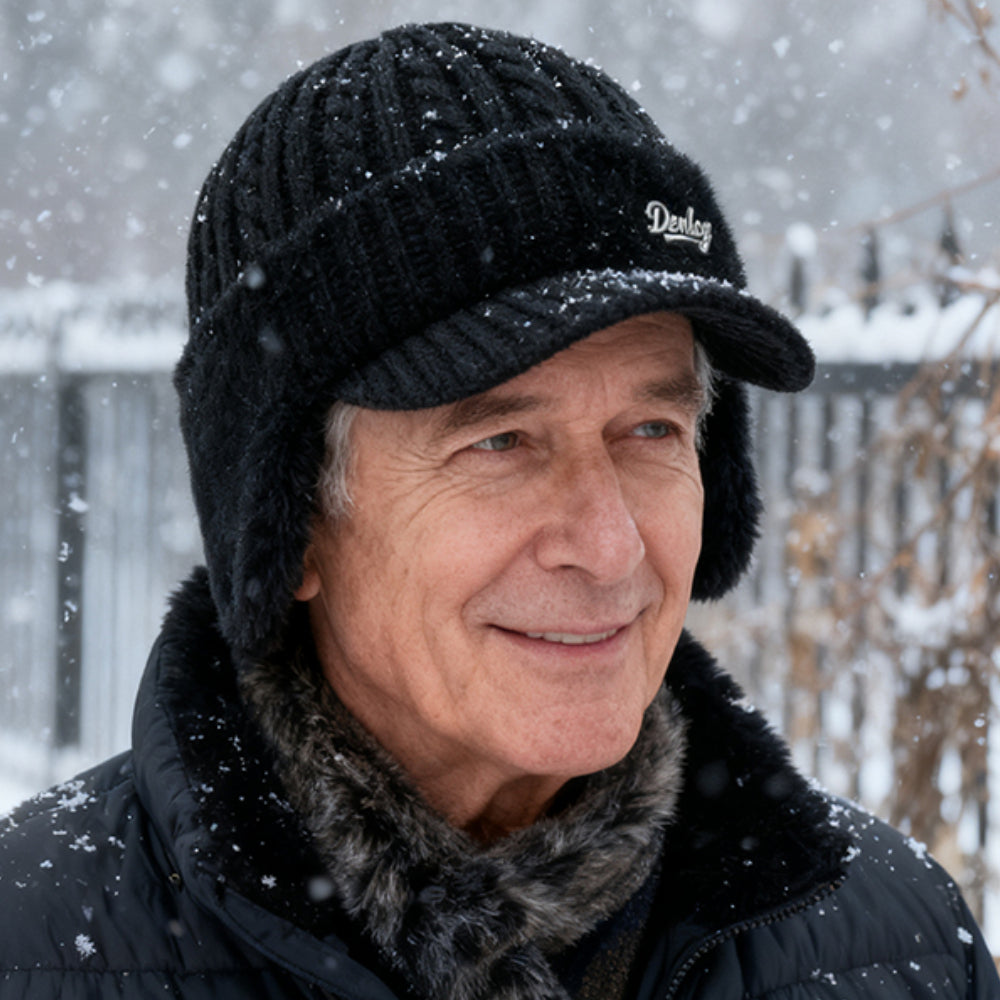 Winter Trapper Hat With Ear Flaps | Warm Knit Cap With Fleece Lining For Cold Weather Outdoors