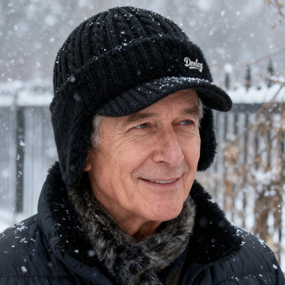 Winter Trapper Hat With Ear Flaps | Warm Knit Cap With Fleece Lining For Cold Weather Outdoors