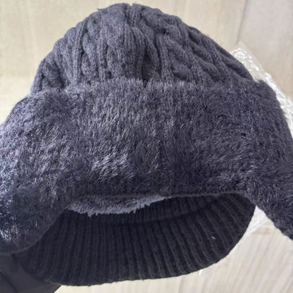 Winter Trapper Hat With Ear Flaps | Warm Knit Cap With Fleece Lining For Cold Weather Outdoors