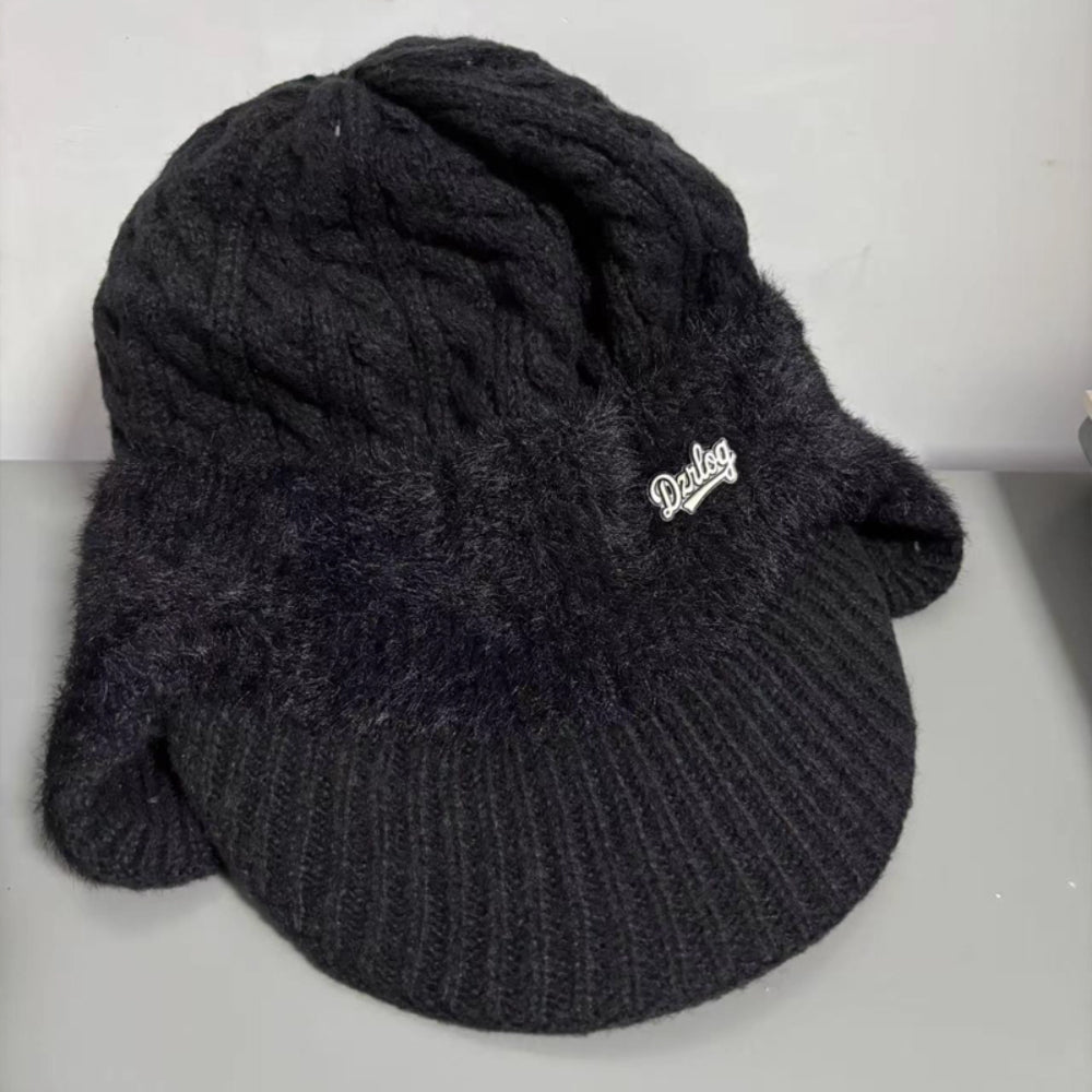 Winter Trapper Hat With Ear Flaps | Warm Knit Cap With Fleece Lining For Cold Weather Outdoors