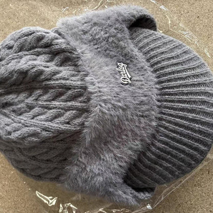 Winter Trapper Hat With Ear Flaps | Warm Knit Cap With Fleece Lining For Cold Weather Outdoors