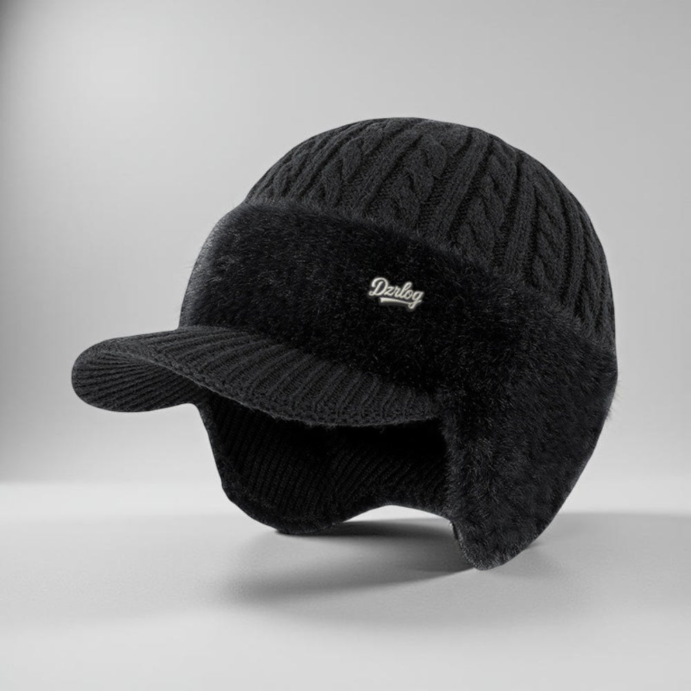 Winter Trapper Hat With Ear Flaps | Warm Knit Cap With Fleece Lining For Cold Weather Outdoors