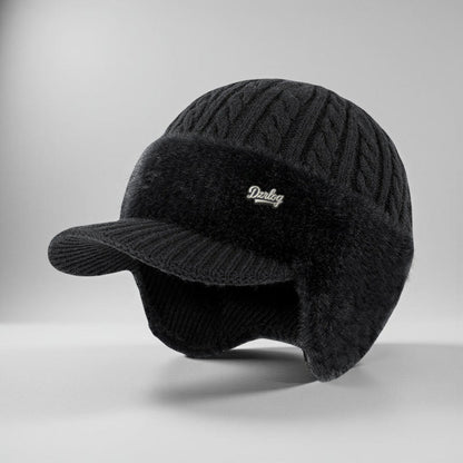 Winter Trapper Hat With Ear Flaps | Warm Knit Cap With Fleece Lining For Cold Weather Outdoors
