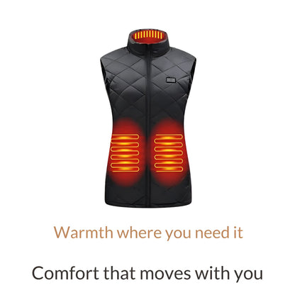 Womens Electric Heated Vest | Rechargeable Battery Heating Gilet For Winter Outdoor Warmth