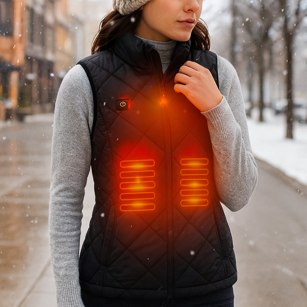 Womens Electric Heated Vest | Rechargeable Battery Heating Gilet For Winter Outdoor Warmth