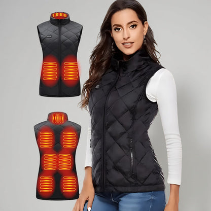 Womens Electric Heated Vest | Rechargeable Battery Heating Gilet For Winter Outdoor Warmth