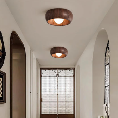Elmvane Ceiling Lamp | Minimalist Modern Wooden LED Fixture For Bedrooms and Quiet Home Studies
