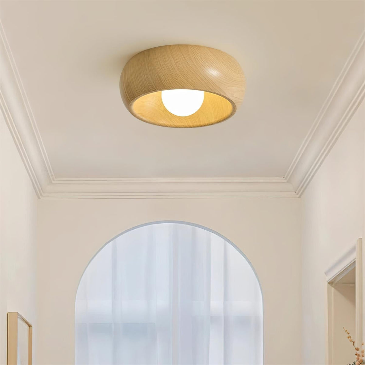 Elmvane Ceiling Lamp | Minimalist Modern Wooden LED Fixture For Bedrooms and Quiet Home Studies