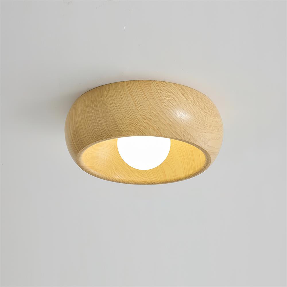 Elmvane Ceiling Lamp | Minimalist Modern Wooden LED Fixture For Bedrooms and Quiet Home Studies