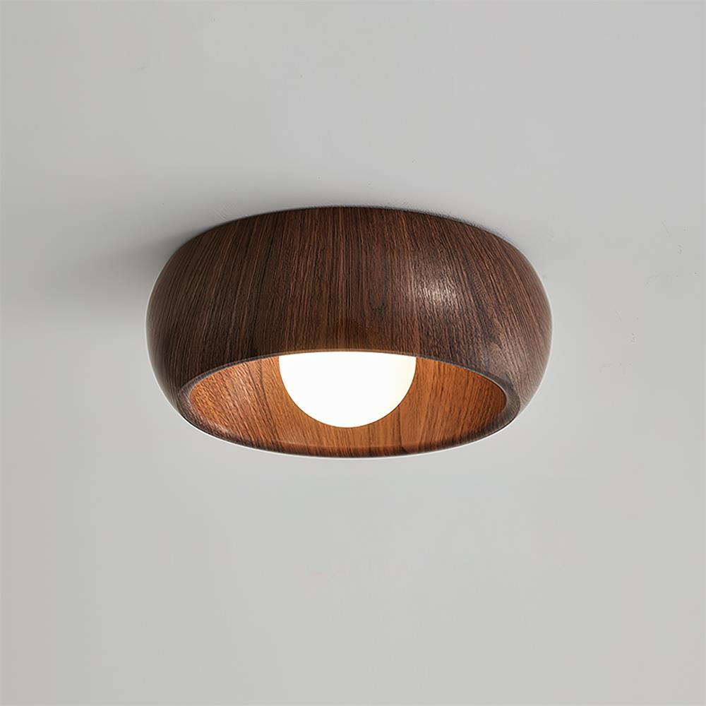 Elmvane Ceiling Lamp | Minimalist Modern Wooden LED Fixture For Bedrooms and Quiet Home Studies