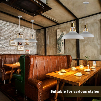Industrial Metal Pendant Light | Retro Loft Style Metal Shade In A Black or White Matte Finish
