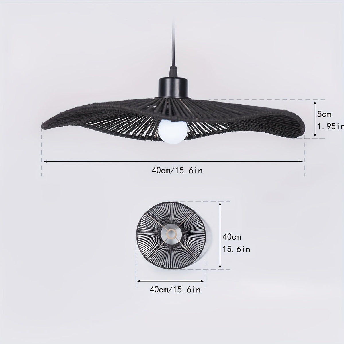 Handwoven Paper Rope Ceiling Shade | Natural Artistic Wave Form Shade, 40 Centimetres Across