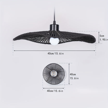 Handwoven Paper Rope Ceiling Shade | Natural Artistic Wave Form Shade, 40 Centimetres Across