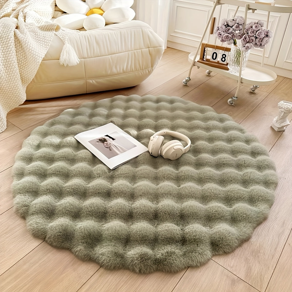 Cloud Comfort Round Bubble Rug | Soft Fluffy Circle Carpet For Bedrooms and Kids Nurseries
