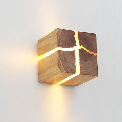 Grainlume Wall Light | Hand Carved Solid Wood And Resin Design With Plug or Table Lamp Option