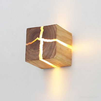 Grainlume Wall Light | Hand Carved Solid Wood And Resin Design With Plug or Table Lamp Option