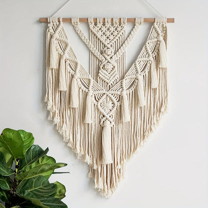 Bohemian Macrame Wall Hanging | Handcrafted Woven Cotton Tapestry For Bedrooms and Hallways