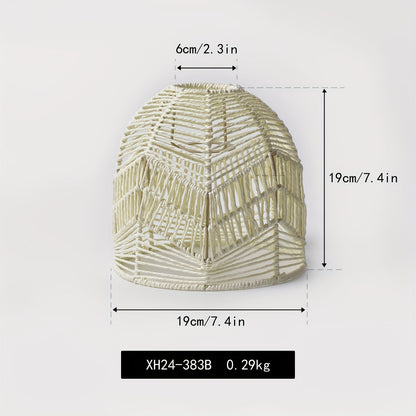 Handwoven Rope Pendant Shade | Rustic Farmhouse Woven Bell Shade, 19 Centimetres Wide and High