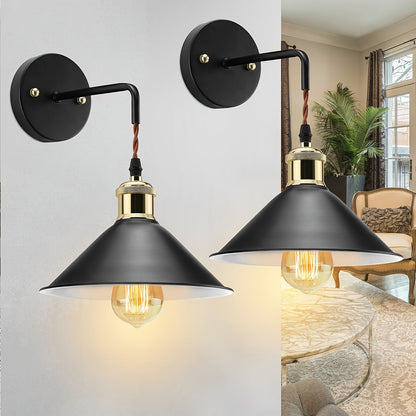 Modern Metal Wall Sconce Pair | Industrial Oil Rubbed Wall Light Fixture Set Of Two Lights