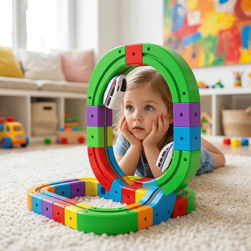 Electric Toy Train Set | Motor Skills Learning Track Toy For Young Children With Easy Connect Pieces