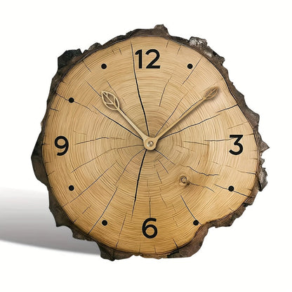 Rustic Wood Slice Wall Clock | Natural Log Cross Section Clock For Cabins and Kitchen Walls