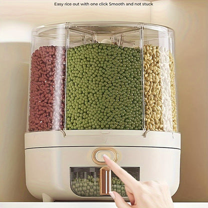 Rotating Airtight Food Storage Container | 360 Degree Grain and Cereal Dispenser Storage Set
