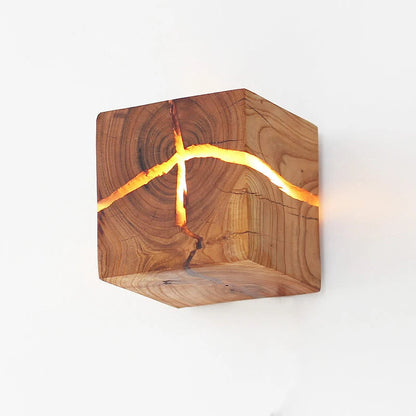 Grainlume Wall Light | Hand Carved Solid Wood And Resin Design With Plug or Table Lamp Option