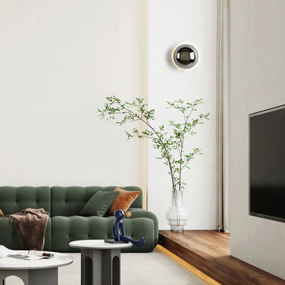 Bauhaus Eclipse Wall Lamp | Modern Art Light In Two Diameters and Three Polished Metal Finishes