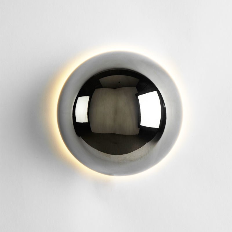 Bauhaus Eclipse Wall Lamp | Modern Art Light In Two Diameters and Three Polished Metal Finishes