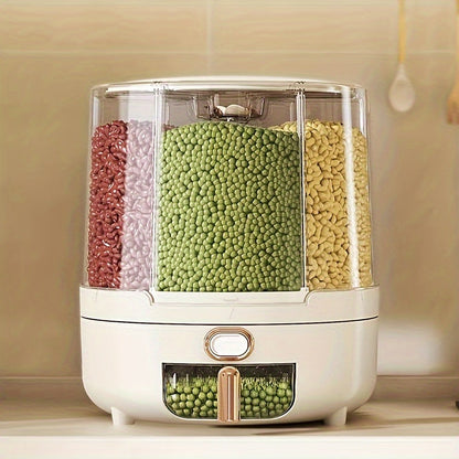 Rotating Airtight Food Storage Container | 360 Degree Grain and Cereal Dispenser Storage Set