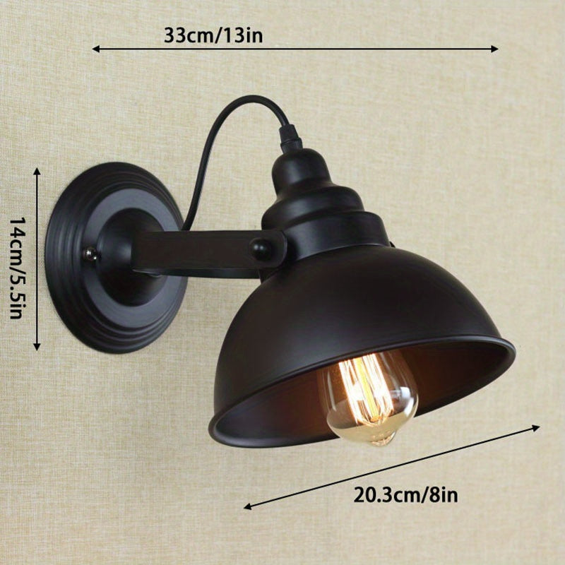 Industrial Vintage Wall Light | Retro Metal Sconce Lamp With An Adjustable Metal Swing Out Arm