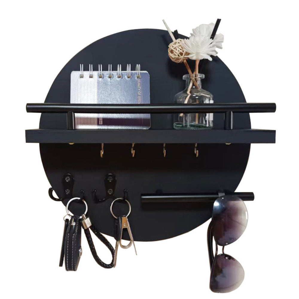 Round Wooden Key Holder | Eco Friendly Wall Organiser For Hallways, Front Doors and Entryways