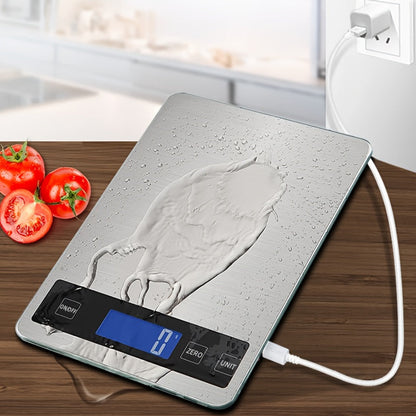 15kg Digital Kitchen Scale | USB Rechargeable Precision Food Weighing Scale For Home Baking