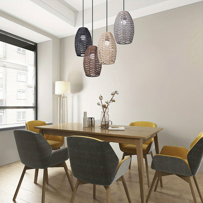 Modern Handwoven Rope Pendant Shade | Natural Woven Tapered Shade In Four Natural Rope Colours