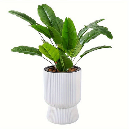 White Self Watering Flower Pot | Modern Wine Glass Design With A Built In Water Level Indicator
