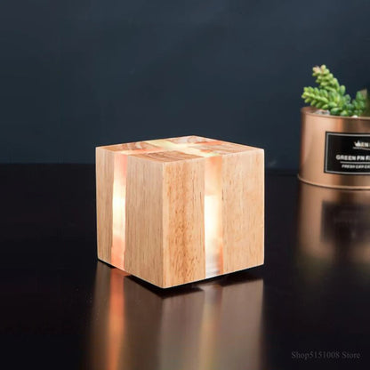 Grainlume Wall Light | Hand Carved Solid Wood And Resin Design With Plug or Table Lamp Option