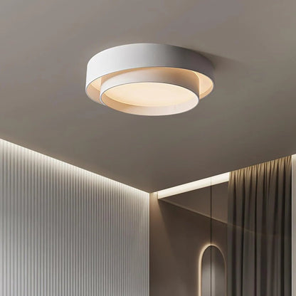 Nordic Round LED Ceiling Light | Modern Minimalist Flush Mount In Black or White Iron Finish
