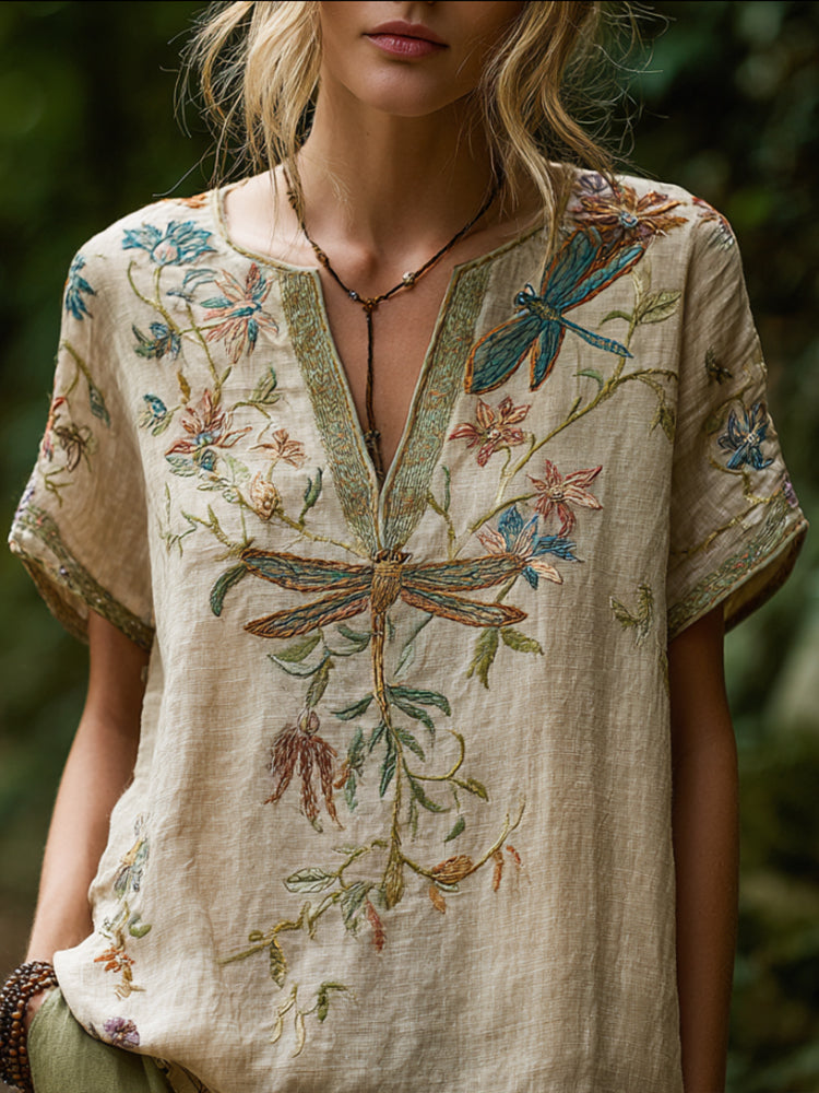Carolina Artful Print Statement Blouse