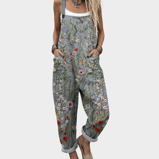 Posa Floral Printed Dungaree Overalls