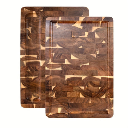Acacia Wood Cutting Board | Durable End Grain Kitchen Chopping Block For Daily Kitchen Prep