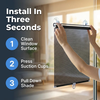 Shadeveil No Drill Heat Blocking Shade | Blackout Sun Blocking Window Panel For Renters and Nurseries