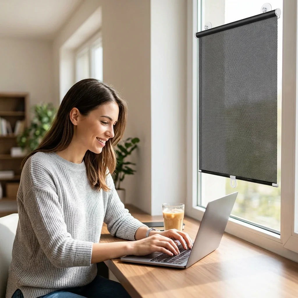 Shadeveil No Drill Heat Blocking Shade | Blackout Sun Blocking Window Panel For Renters and Nurseries
