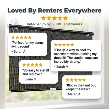 Shadeveil No Drill Heat Blocking Shade | Blackout Sun Blocking Window Panel For Renters and Nurseries