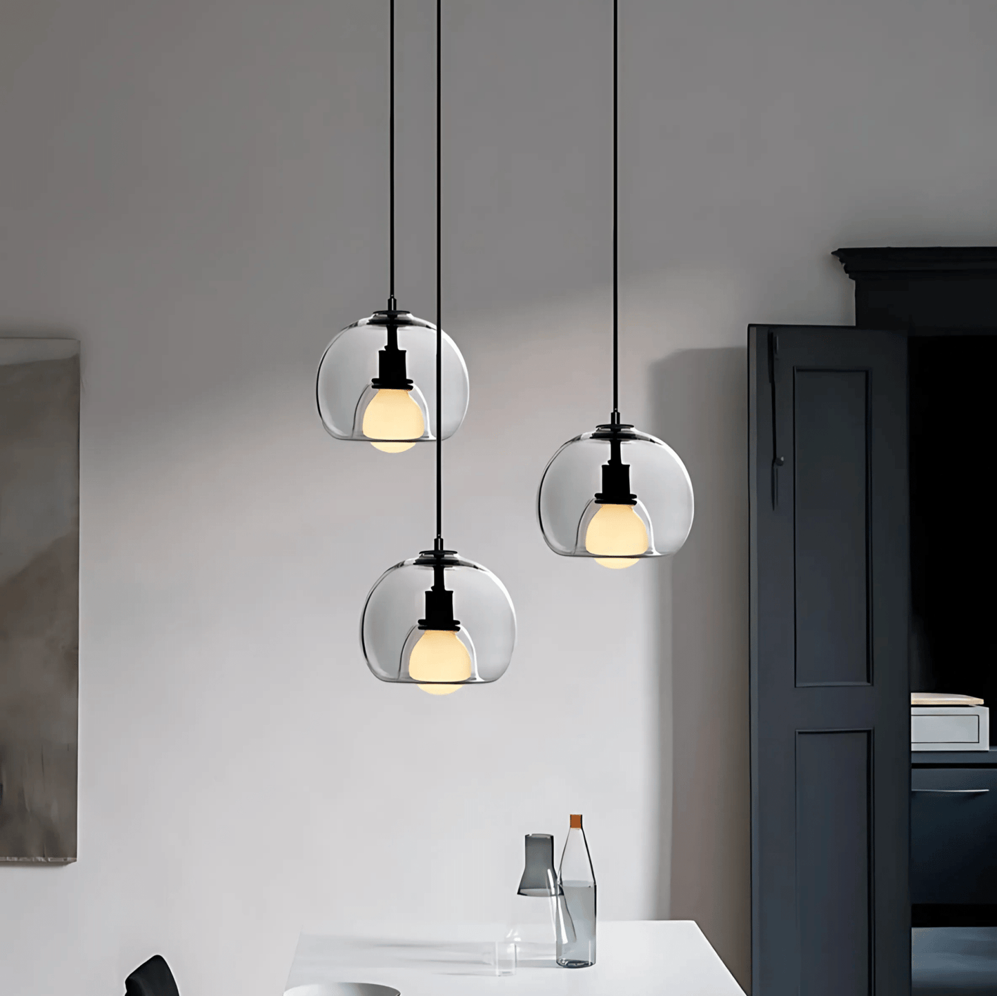 Glasnor Glass Pendant Light | Handblown Glass Hanging Lamp For Dining Rooms and Kitchen Islands