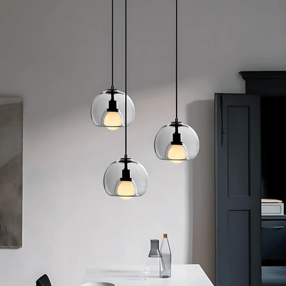 Glasnor Glass Pendant Light | Handblown Glass Hanging Lamp For Dining Rooms and Kitchen Islands