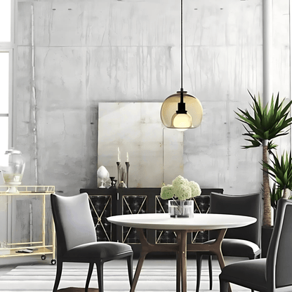 Glasnor Glass Pendant Light | Handblown Glass Hanging Lamp For Dining Rooms and Kitchen Islands