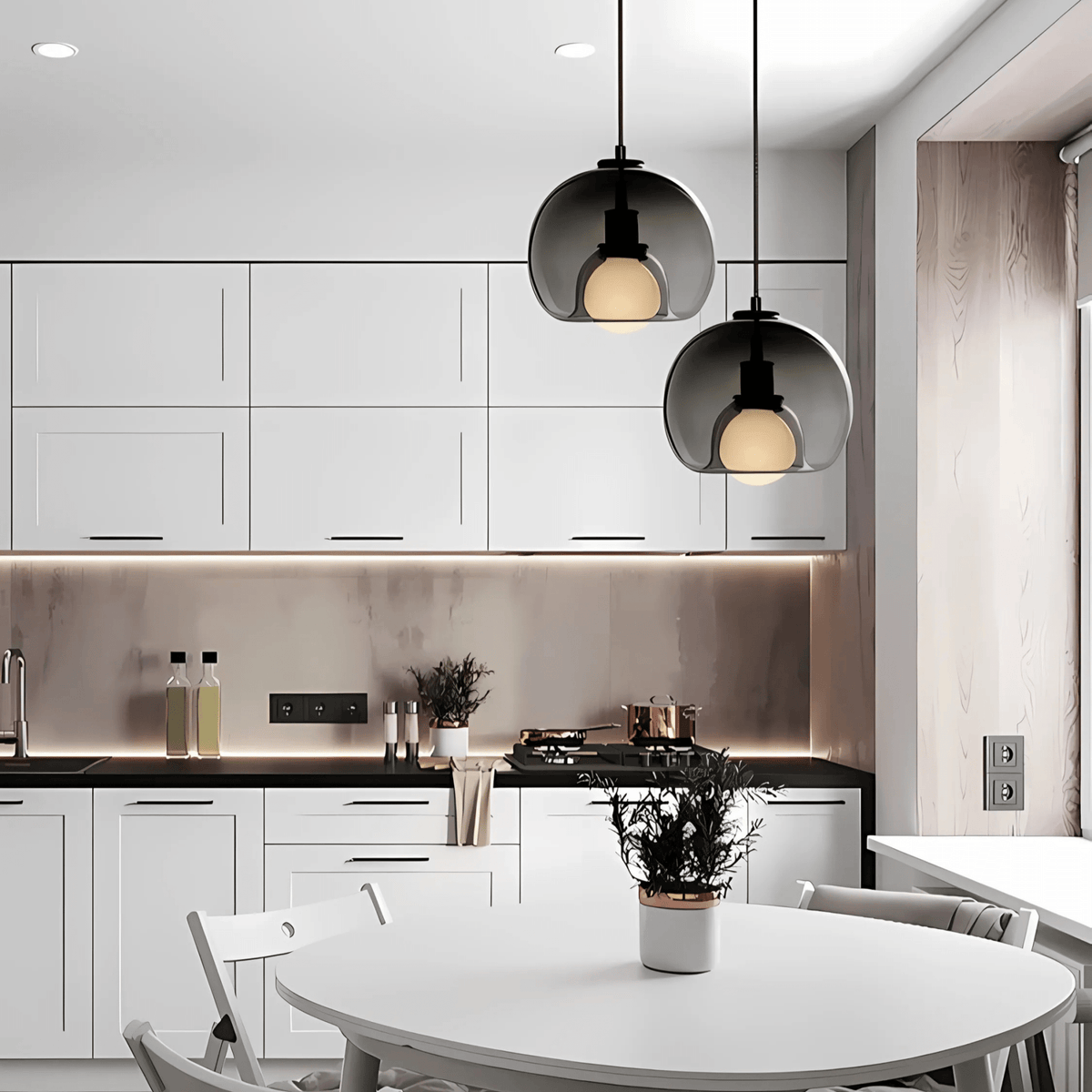 Glasnor Glass Pendant Light | Handblown Glass Hanging Lamp For Dining Rooms and Kitchen Islands