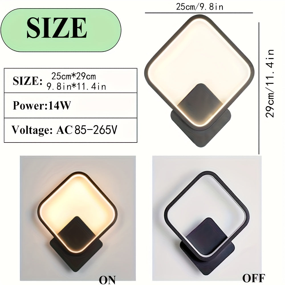 Modern Square LED Wall Lamp | Minimalist Geometric Wall Fixture In A Black or White Finish