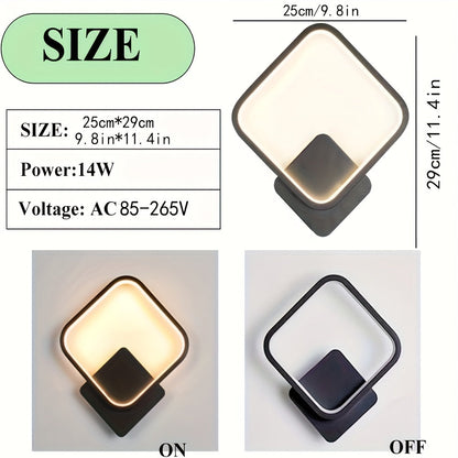 Modern Square LED Wall Lamp | Minimalist Geometric Wall Fixture In A Black or White Finish