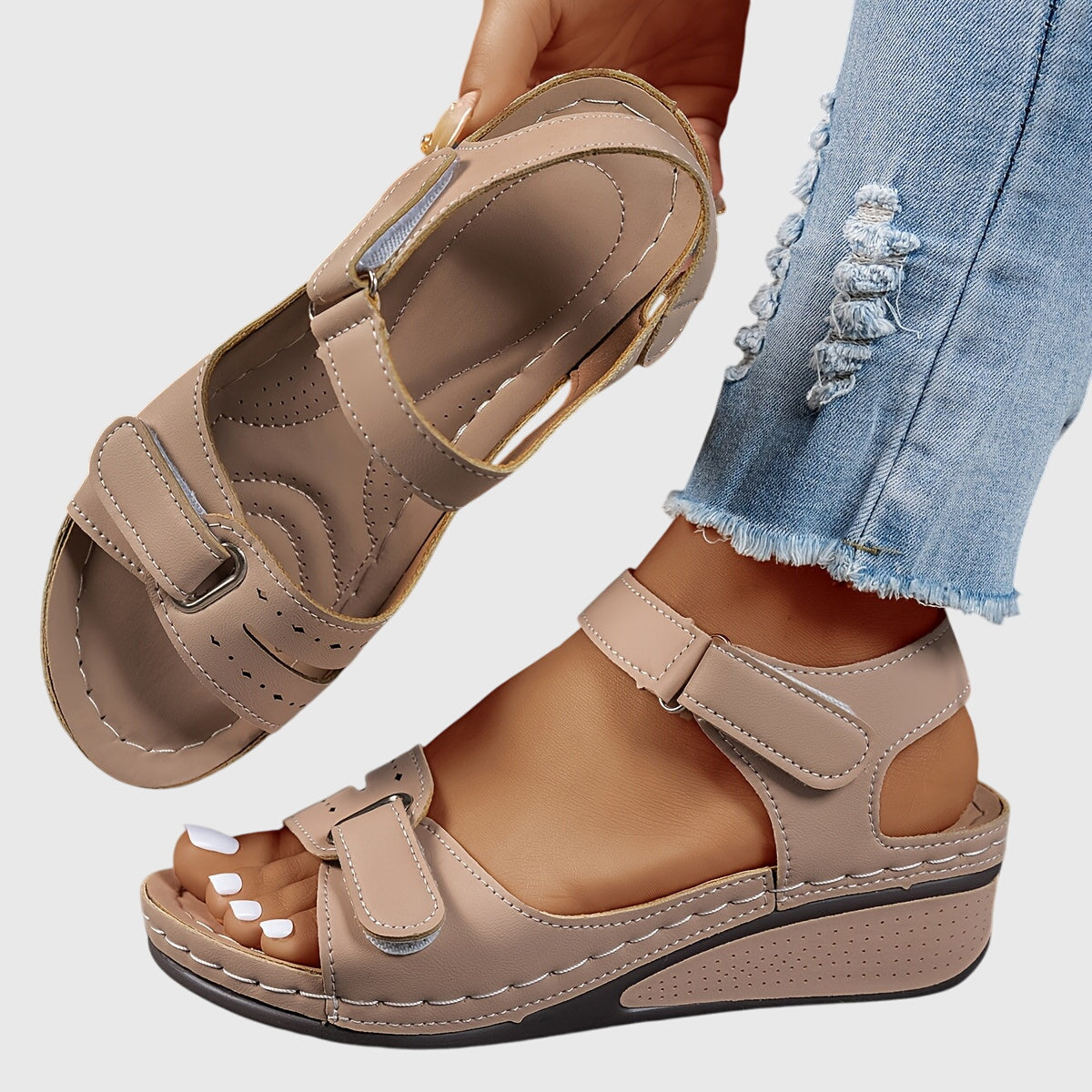 Crystal Embellished Comfort Flat Sandals